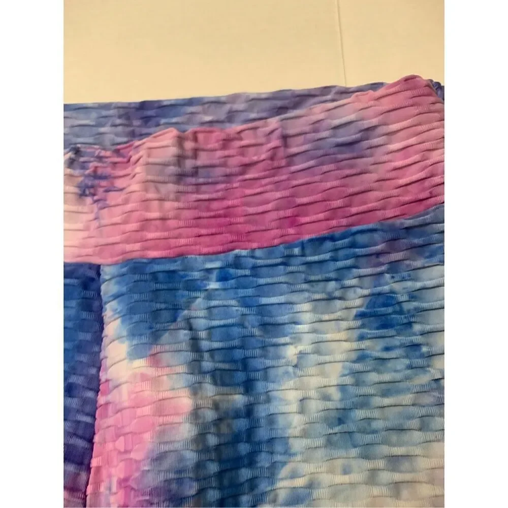 Tie Dye Waffle Knit Biker Shorts